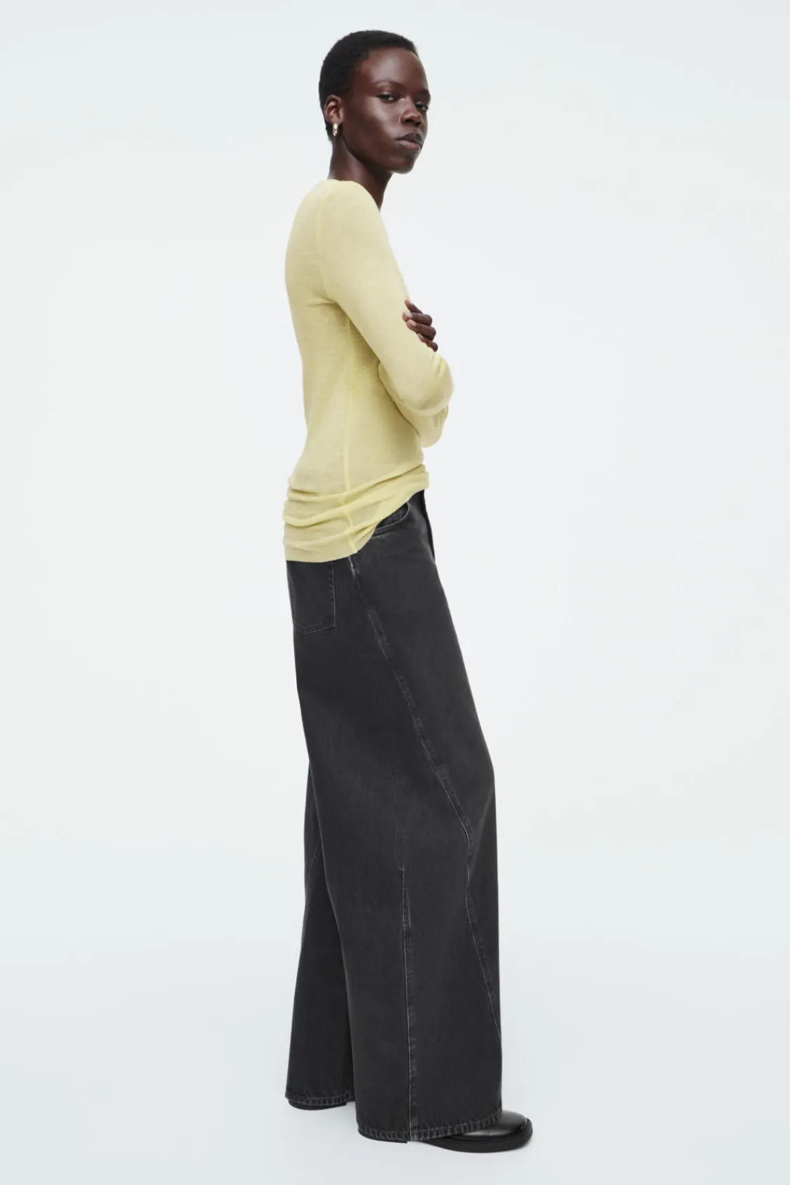 COS CREW-NECK MERINO WOOL TOP-Women T-Shirts | Tops
