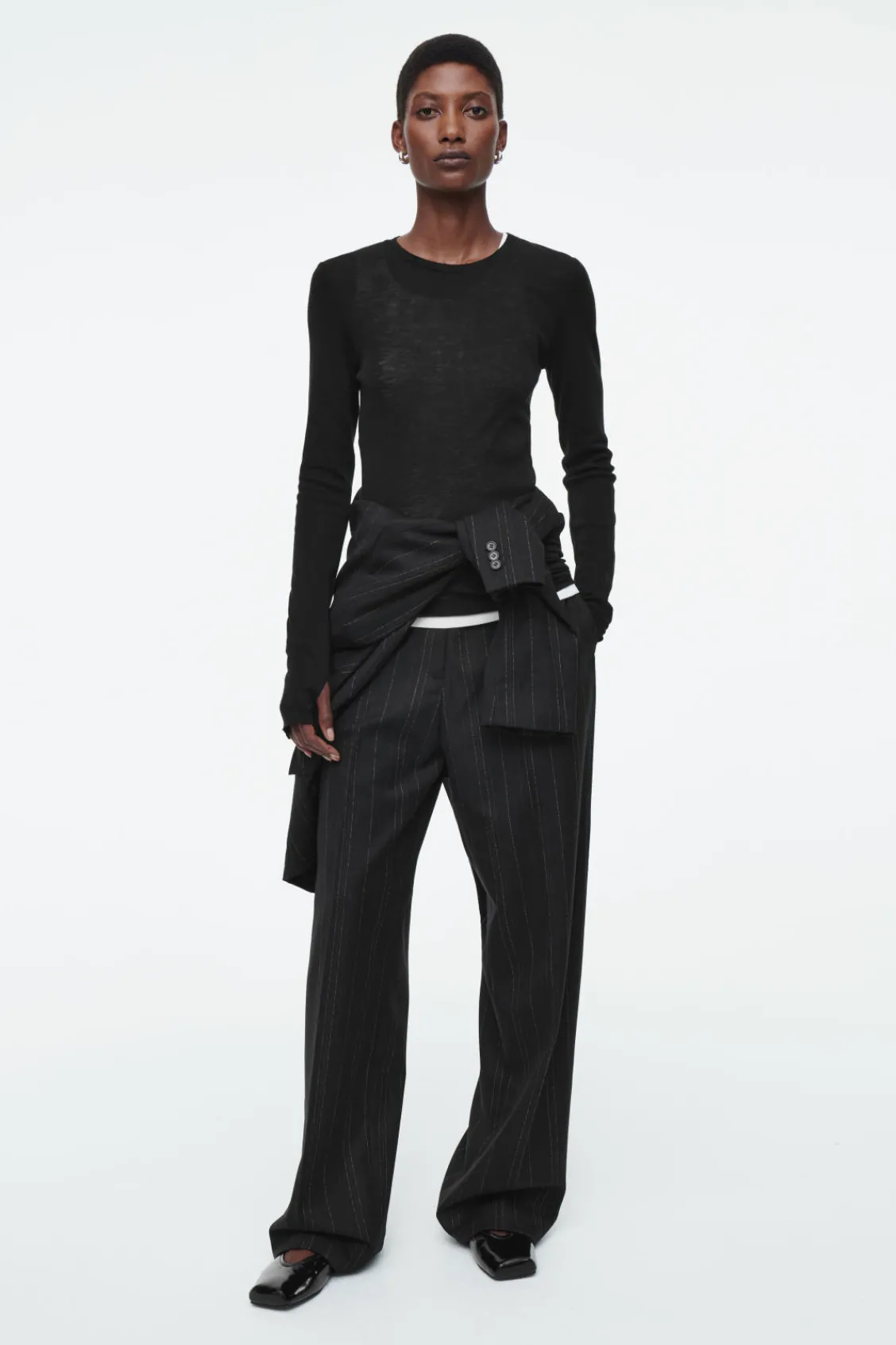 COS CREW-NECK MERINO WOOL TOP-Women T-Shirts | Tops