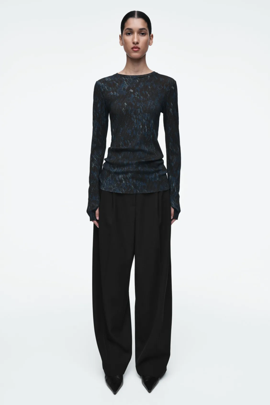 COS CREW-NECK MERINO WOOL TOP-Women Tops | Sweaters & Cardigans