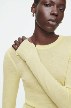 COS CREW-NECK MERINO WOOL TOP-Women T-Shirts | Tops