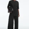 COS CRINKLED JERSEY WIDE-LEG PANTS-Women Pants