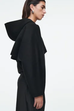 COS CROPPED DOUBLE-FACED WOOL HOODED JACKET-Women Coats & Jackets | Capes & Hybrids