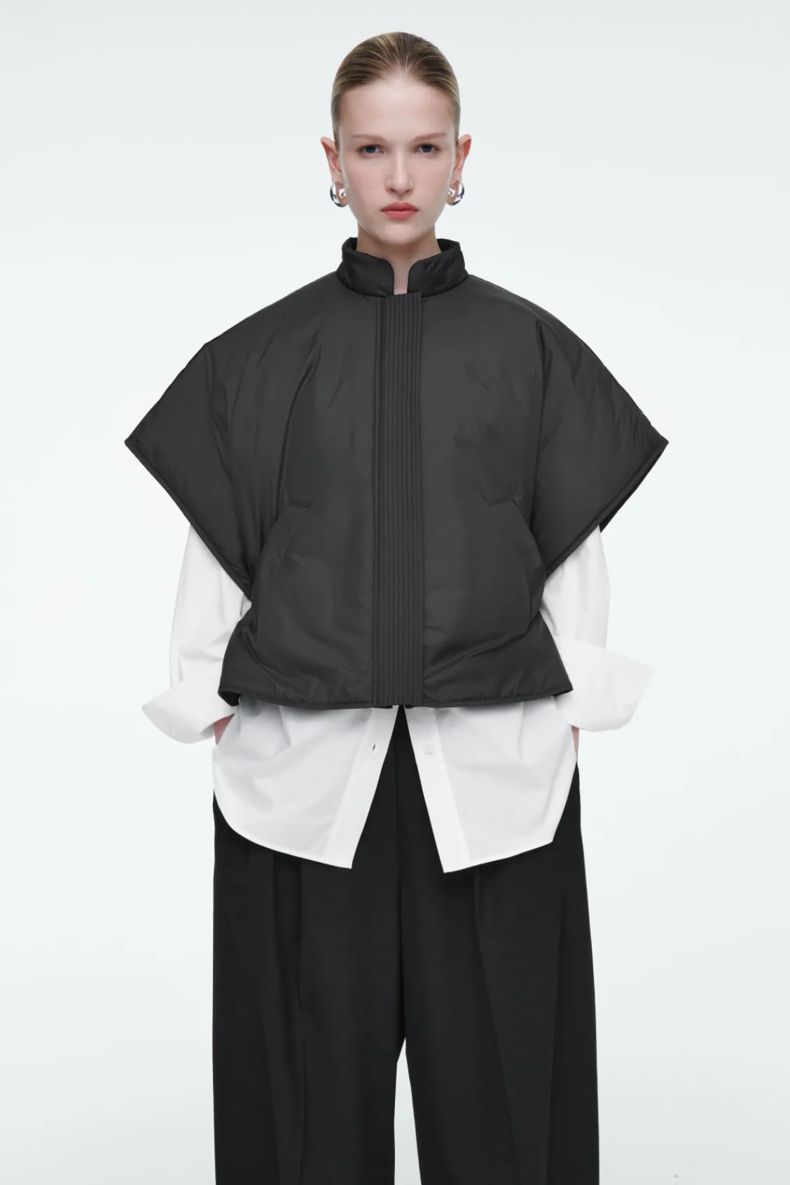 COS CROPPED PADDED HYBRID VEST-Women Capes & Hybrids | Coats & Jackets