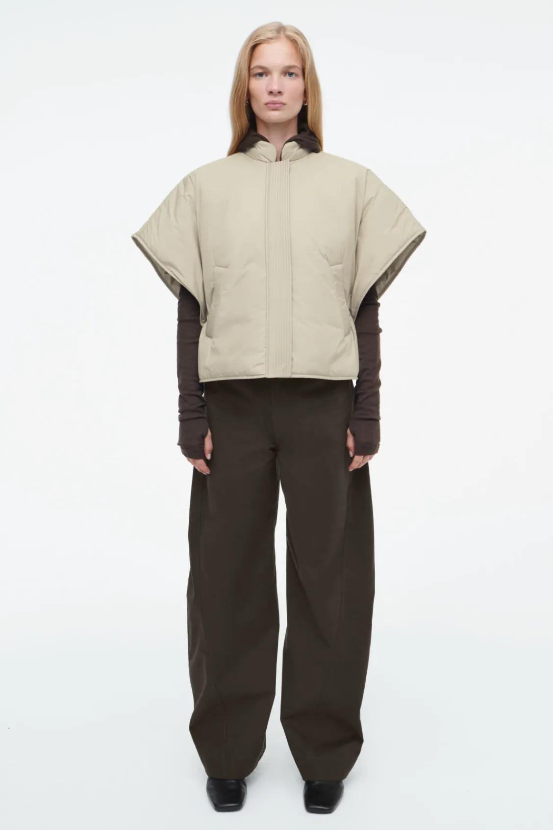 COS CROPPED PADDED HYBRID VEST-Women Capes & Hybrids | Coats & Jackets