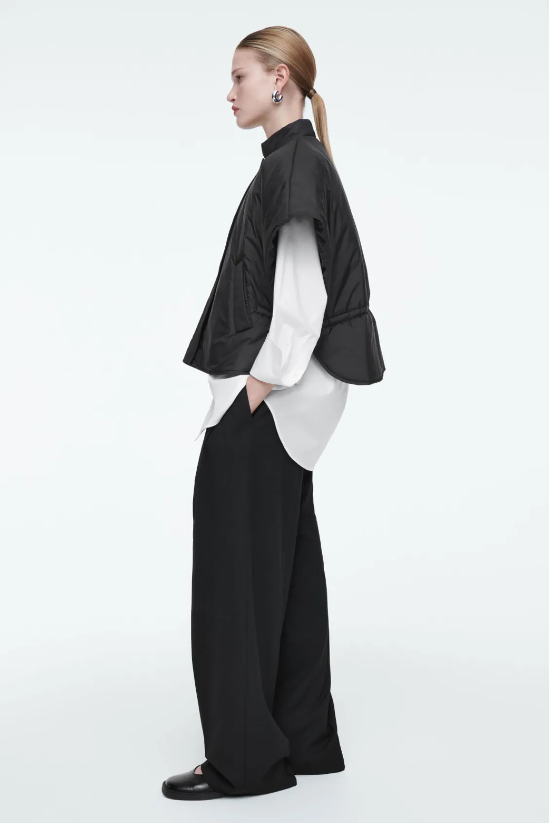 COS CROPPED PADDED HYBRID VEST-Women Capes & Hybrids | Coats & Jackets