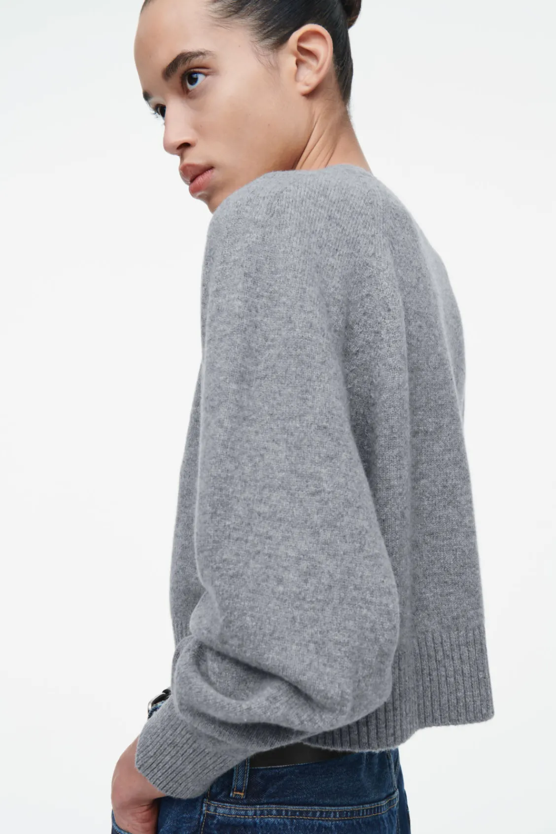 COS CROPPED WOOL CARDIGAN-Women Sweaters & Cardigans