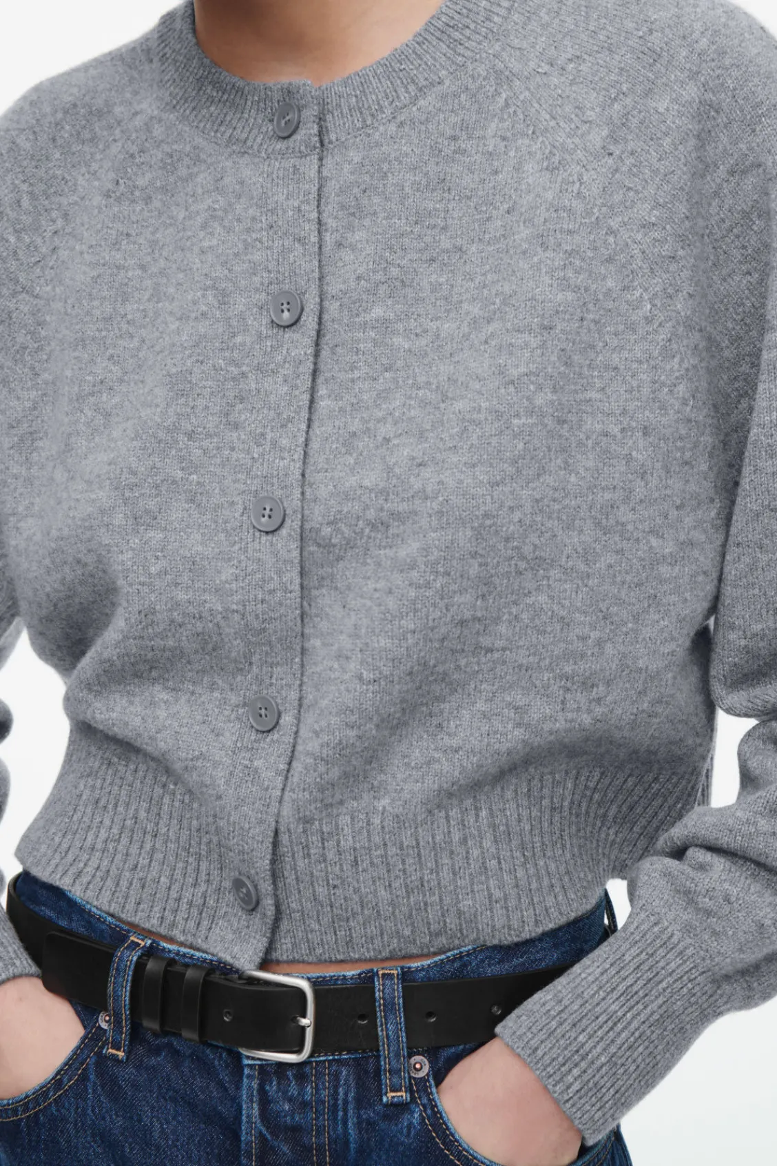 COS CROPPED WOOL CARDIGAN-Women Sweaters & Cardigans