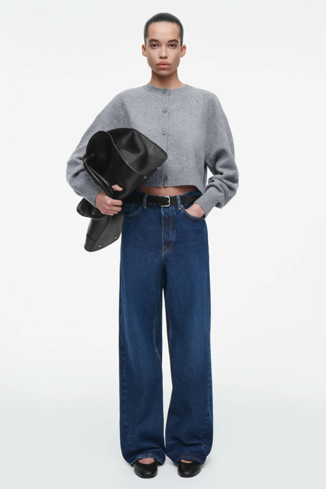 COS CROPPED WOOL CARDIGAN-Women Sweaters & Cardigans