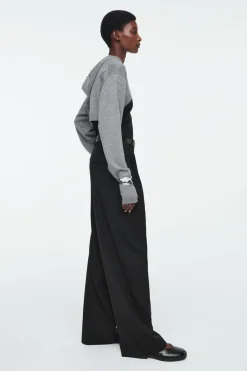 COS CROPPED WOOL HOODIE-Women Capes & Hybrids | Tops