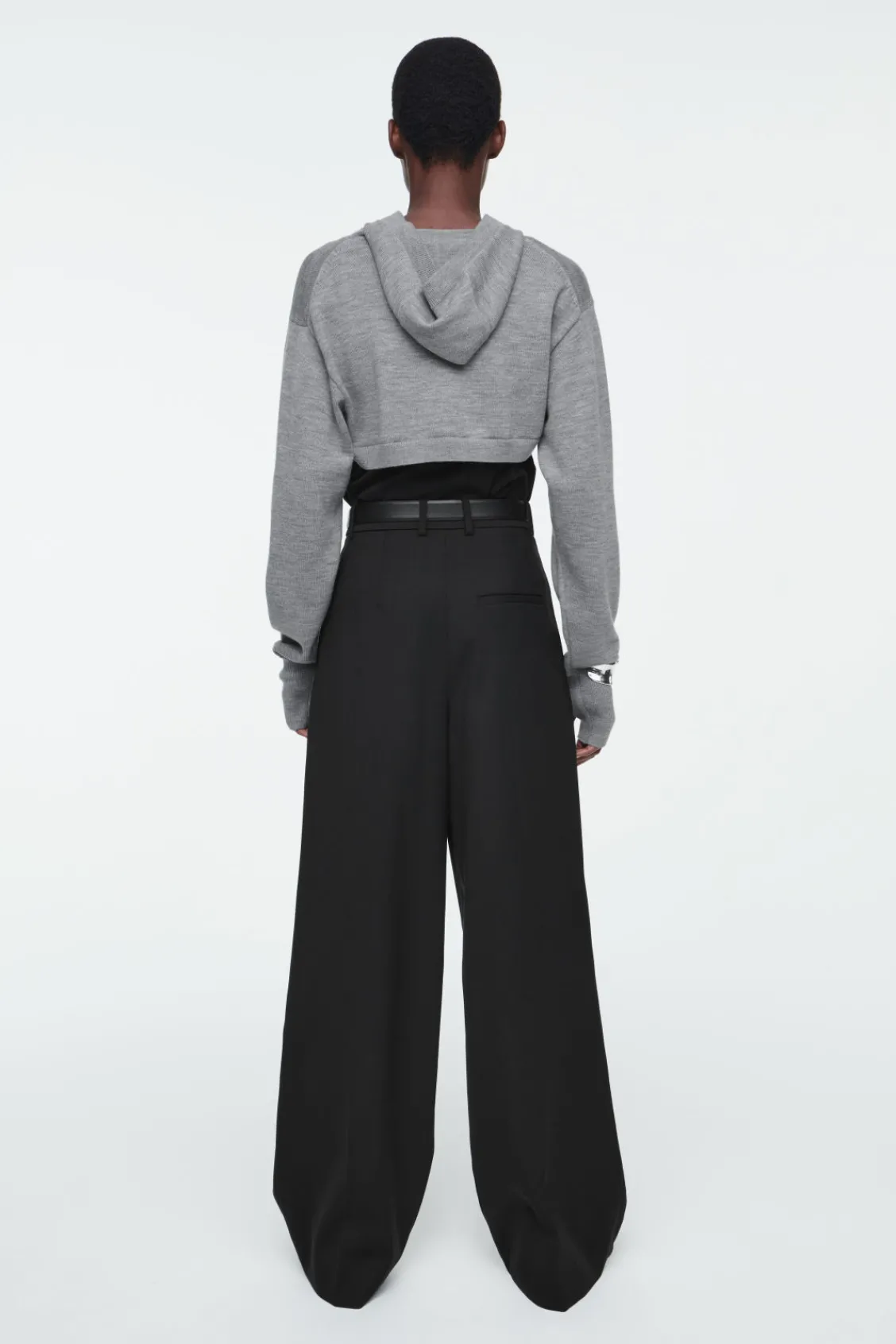 COS CROPPED WOOL HOODIE-Women Capes & Hybrids | Tops