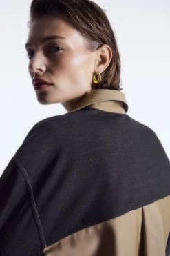 COS DECONSTRUCTED COLOR-BLOCK WOOL SHIRT-Women Shirts & Blouses | Tops