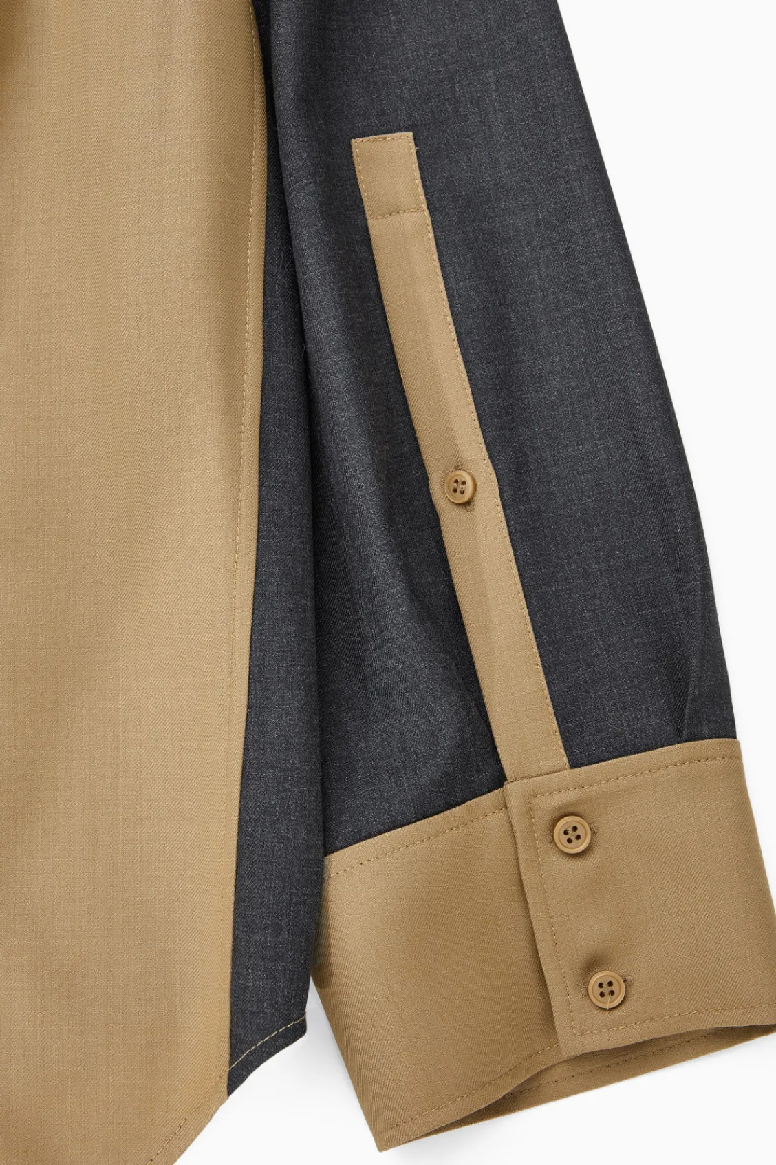 COS DECONSTRUCTED COLOR-BLOCK WOOL SHIRT-Women Shirts & Blouses | Tops