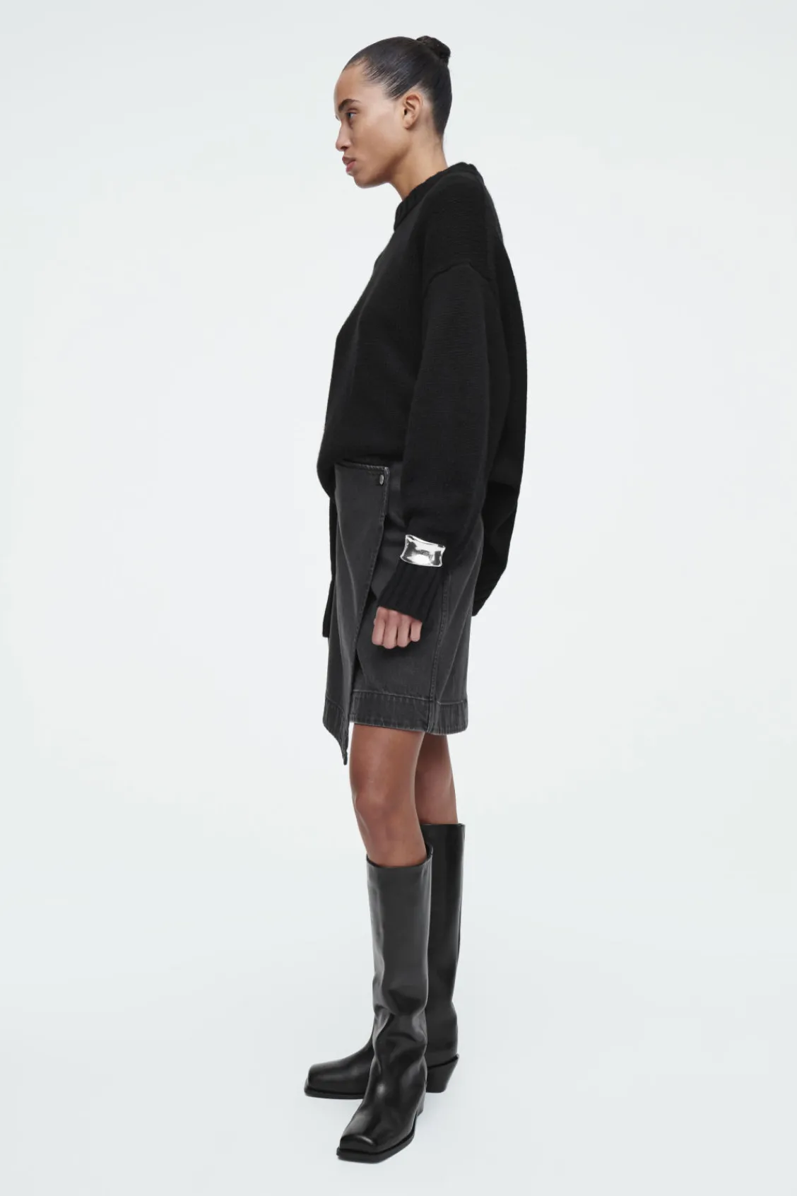 COS DENIM MINI WRAP SKIRT-Women Skirts