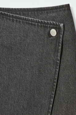 COS DENIM MINI WRAP SKIRT-Women Skirts