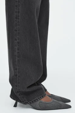 COS DENIM POINTED SLINGBACK KITTEN HEELS-Women Shoes