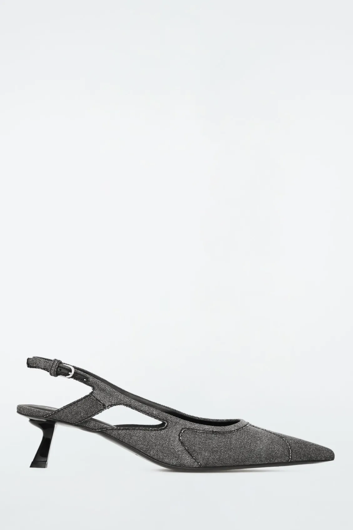 COS DENIM POINTED SLINGBACK KITTEN HEELS-Women Shoes