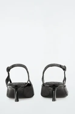 COS DENIM POINTED SLINGBACK KITTEN HEELS-Women Shoes