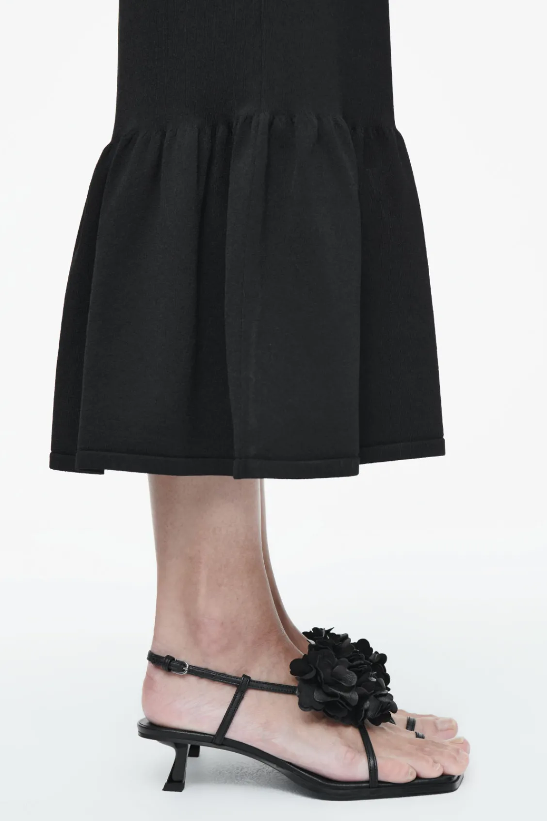 COS DETACHABLE-FLOWER KITTEN-HEEL SANDALS-Women Shoes