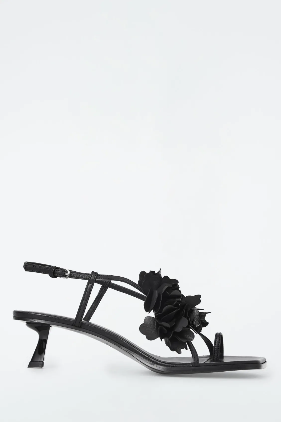 COS DETACHABLE-FLOWER KITTEN-HEEL SANDALS-Women Shoes