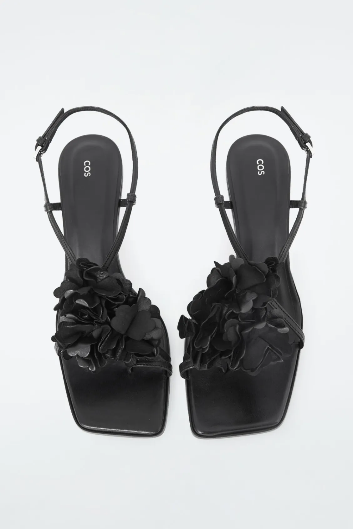 COS DETACHABLE-FLOWER KITTEN-HEEL SANDALS-Women Shoes