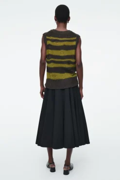 COS DISTRESSED STRIPED LINEN-BLEND KNITTED TANK-Women Tops | Sweaters & Cardigans
