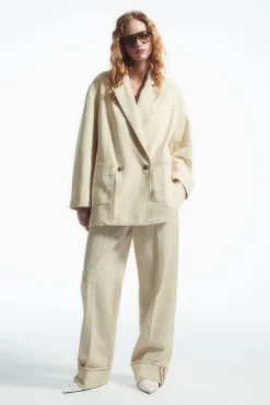 COS DOUBLE-BREASTED DENIM BLAZER-Women Coats & Jackets
