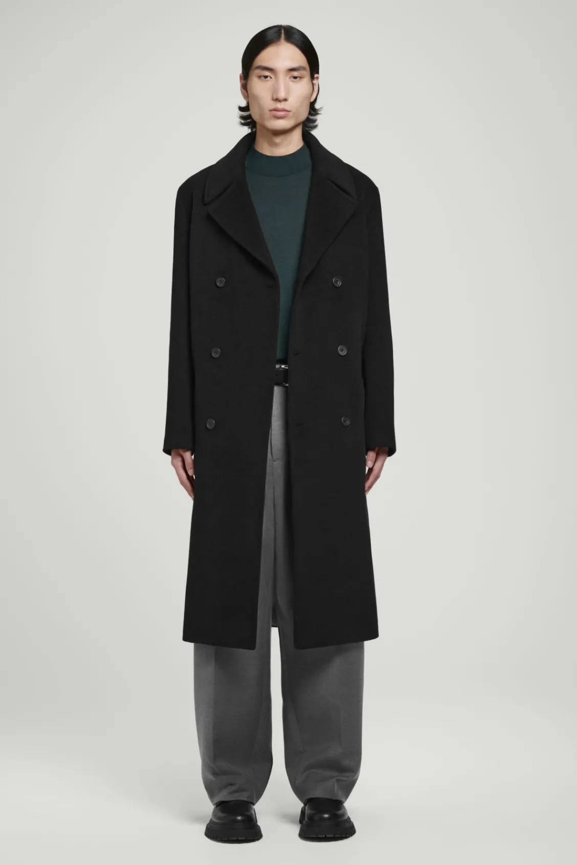 COS DOUBLE-BREASTED WOOL OVERCOAT- Coats & Jackets