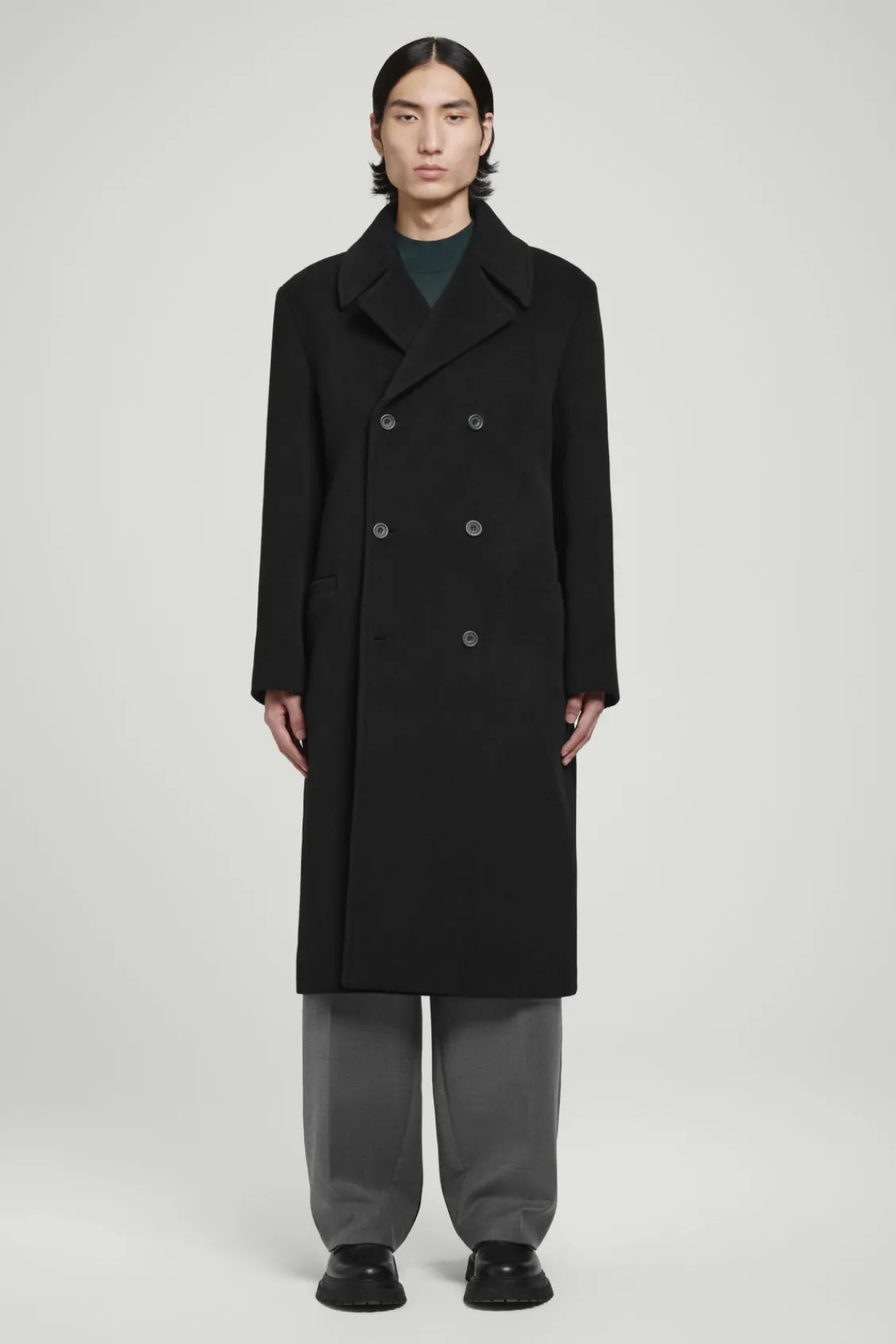 COS DOUBLE-BREASTED WOOL OVERCOAT- Coats & Jackets
