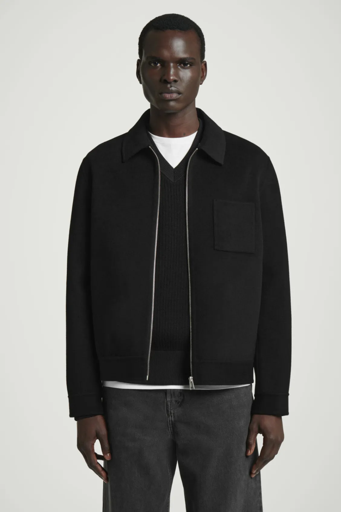 COS DOUBLE-FACED WOOL HARRINGTON JACKET- Coats & Jackets