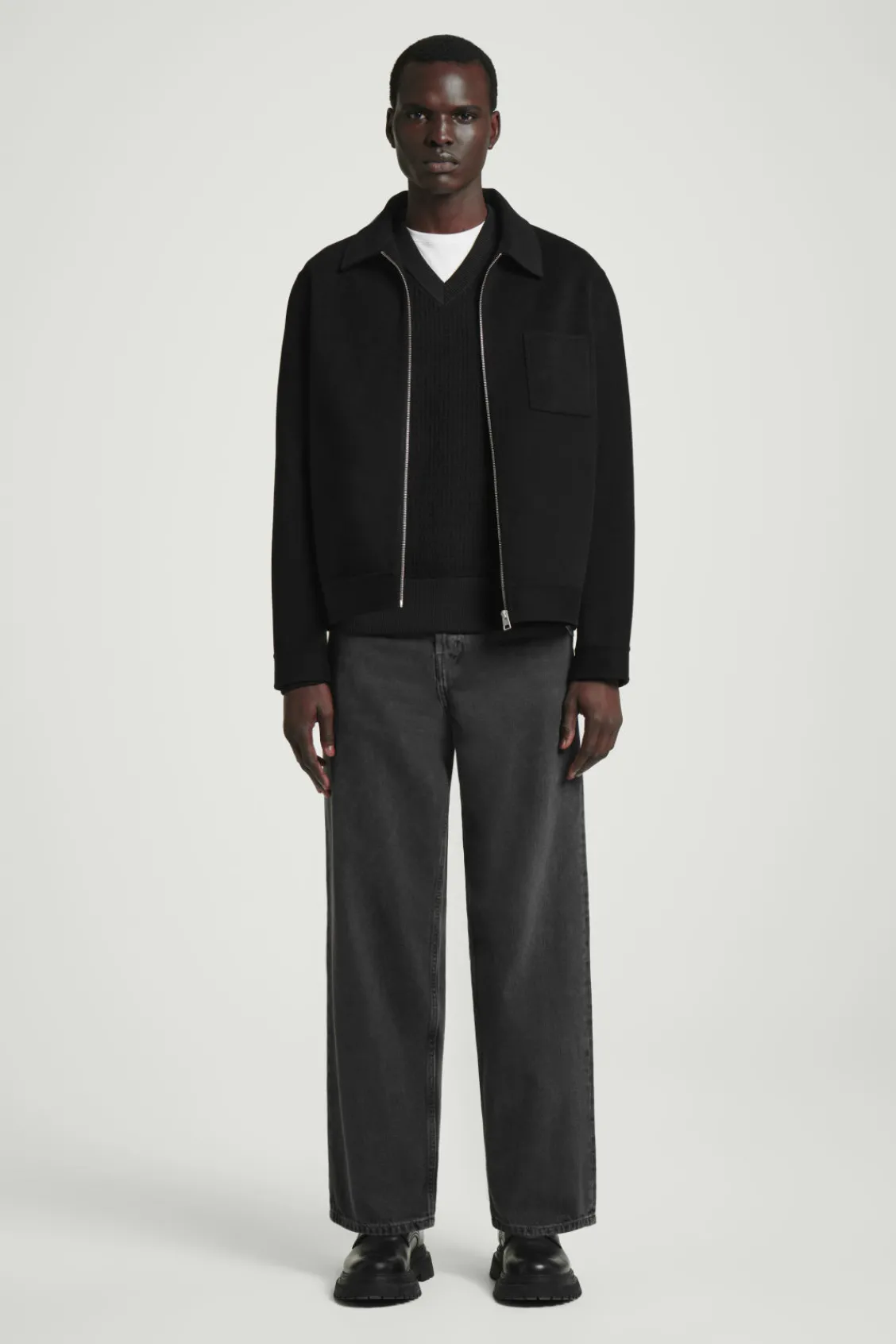 COS DOUBLE-FACED WOOL HARRINGTON JACKET- Coats & Jackets