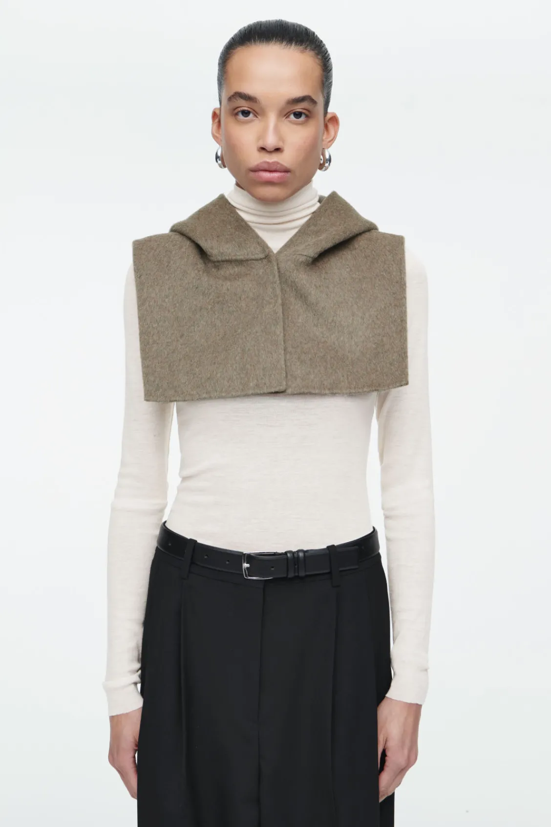 COS DOUBLE-FACED WOOL HYBRID HOOD-Women Capes & Hybrids | Coats & Jackets