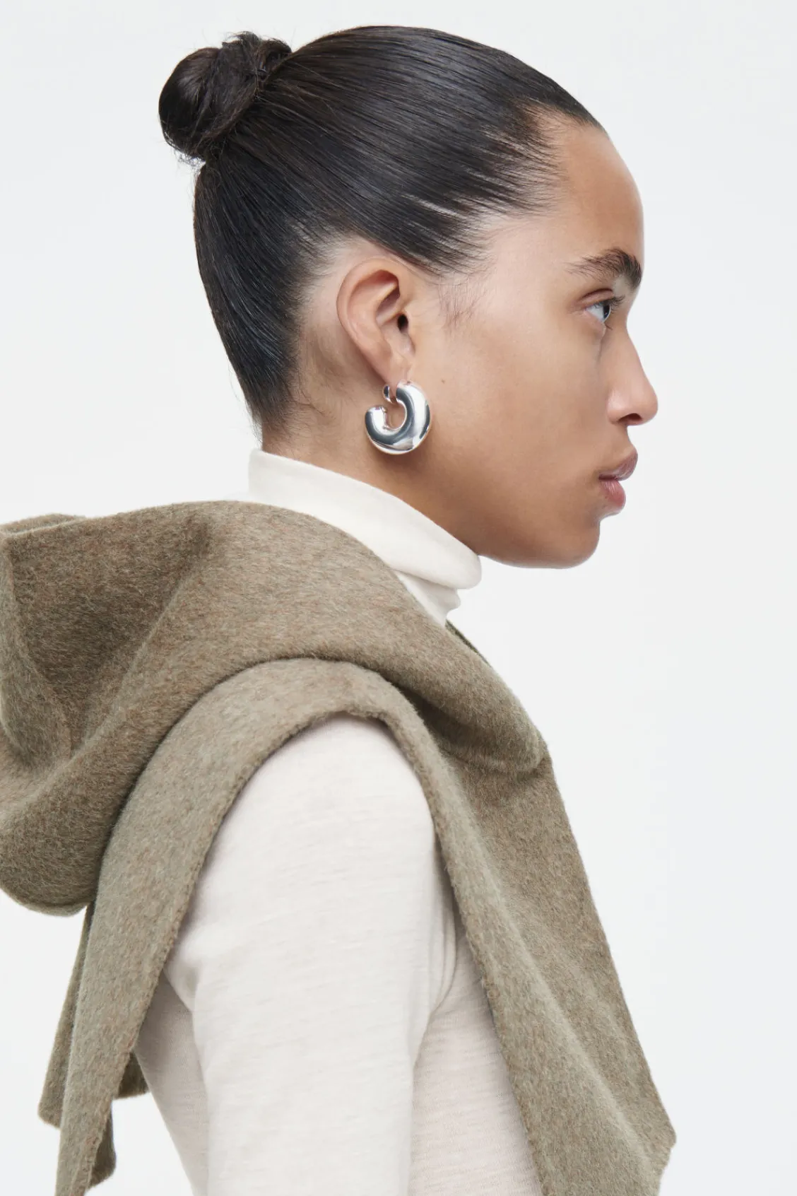 COS DOUBLE-FACED WOOL HYBRID HOOD-Women Capes & Hybrids | Coats & Jackets