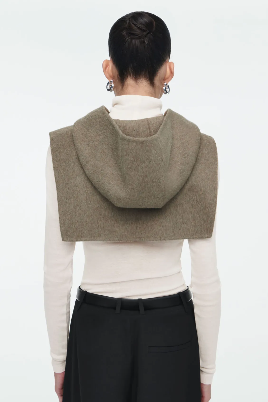 COS DOUBLE-FACED WOOL HYBRID HOOD-Women Capes & Hybrids | Coats & Jackets