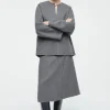 COS DOUBLE-FACED WOOL MIDI SKIRT-Women Skirts