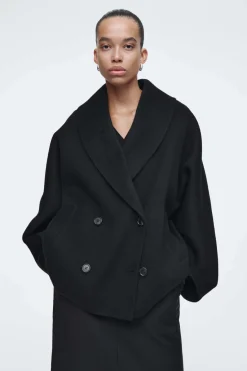 COS DOUBLE-FACED WOOL PEA COAT-Women Coats & Jackets
