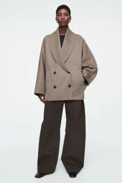COS DOUBLE-FACED WOOL PEA COAT-Women Coats & Jackets