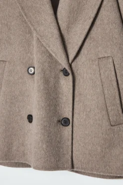 COS DOUBLE-FACED WOOL PEA COAT-Women Coats & Jackets