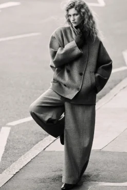 COS DOUBLE-FACED WOOL PEA COAT-Women Coats & Jackets
