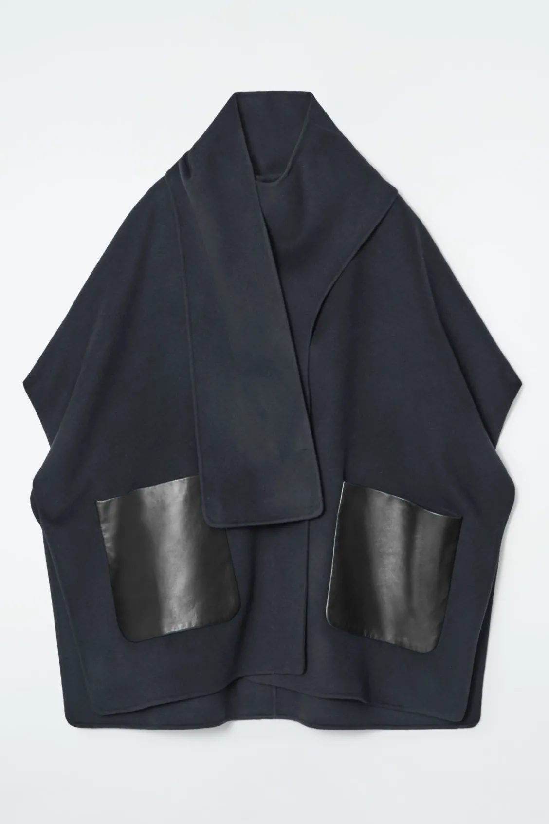 COS DOUBLE-FACED WOOL SCARF CAPE-Women Capes & Hybrids | Coats & Jackets
