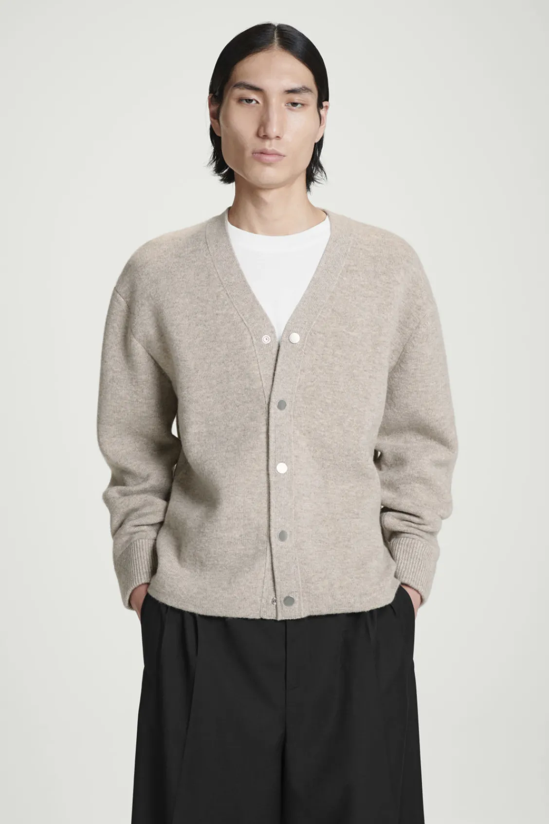COS DOUBLE-FACED WOOL V-NECK CARDIGAN- Sweaters & Cardigans