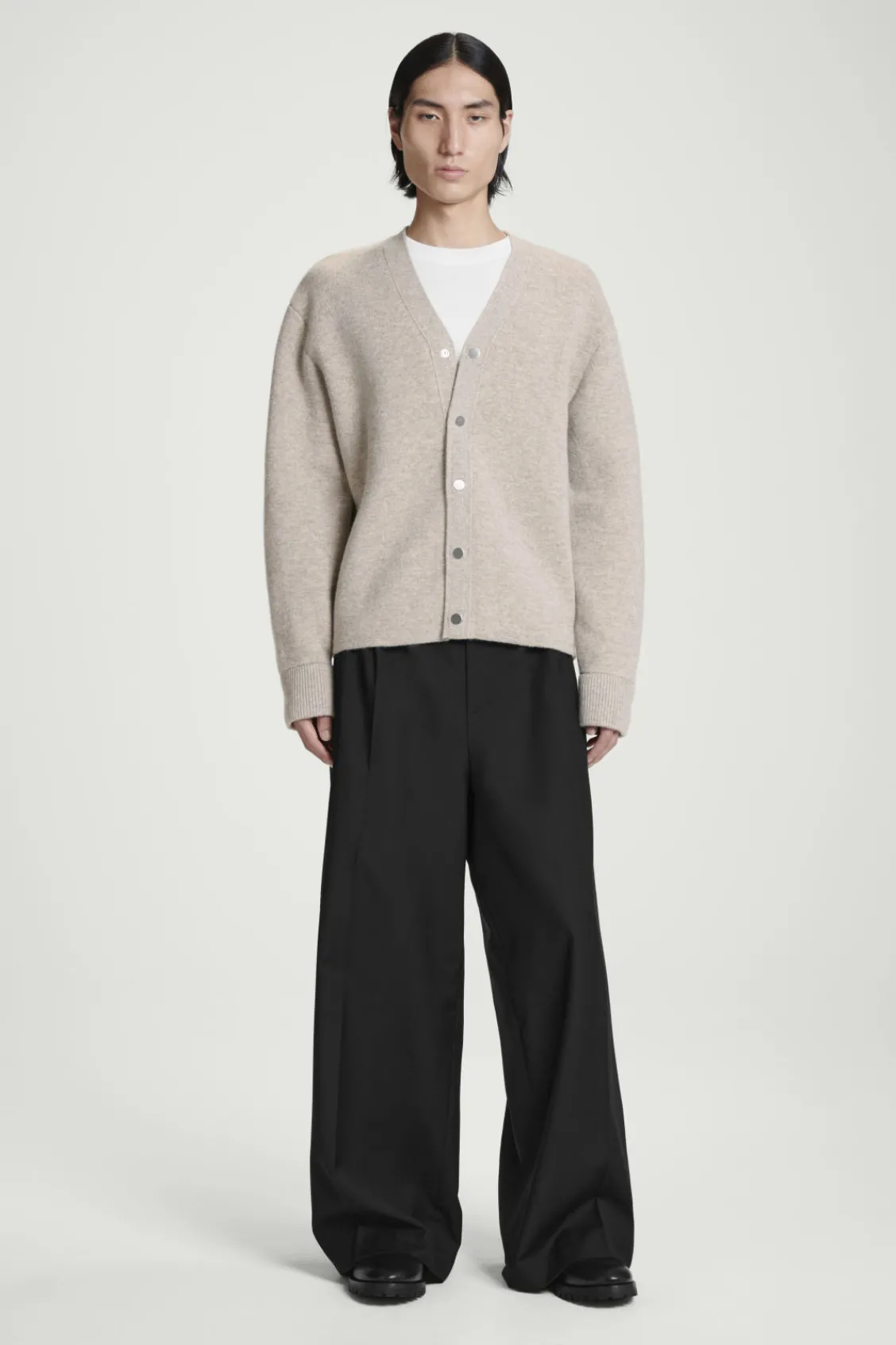 COS DOUBLE-FACED WOOL V-NECK CARDIGAN- Sweaters & Cardigans