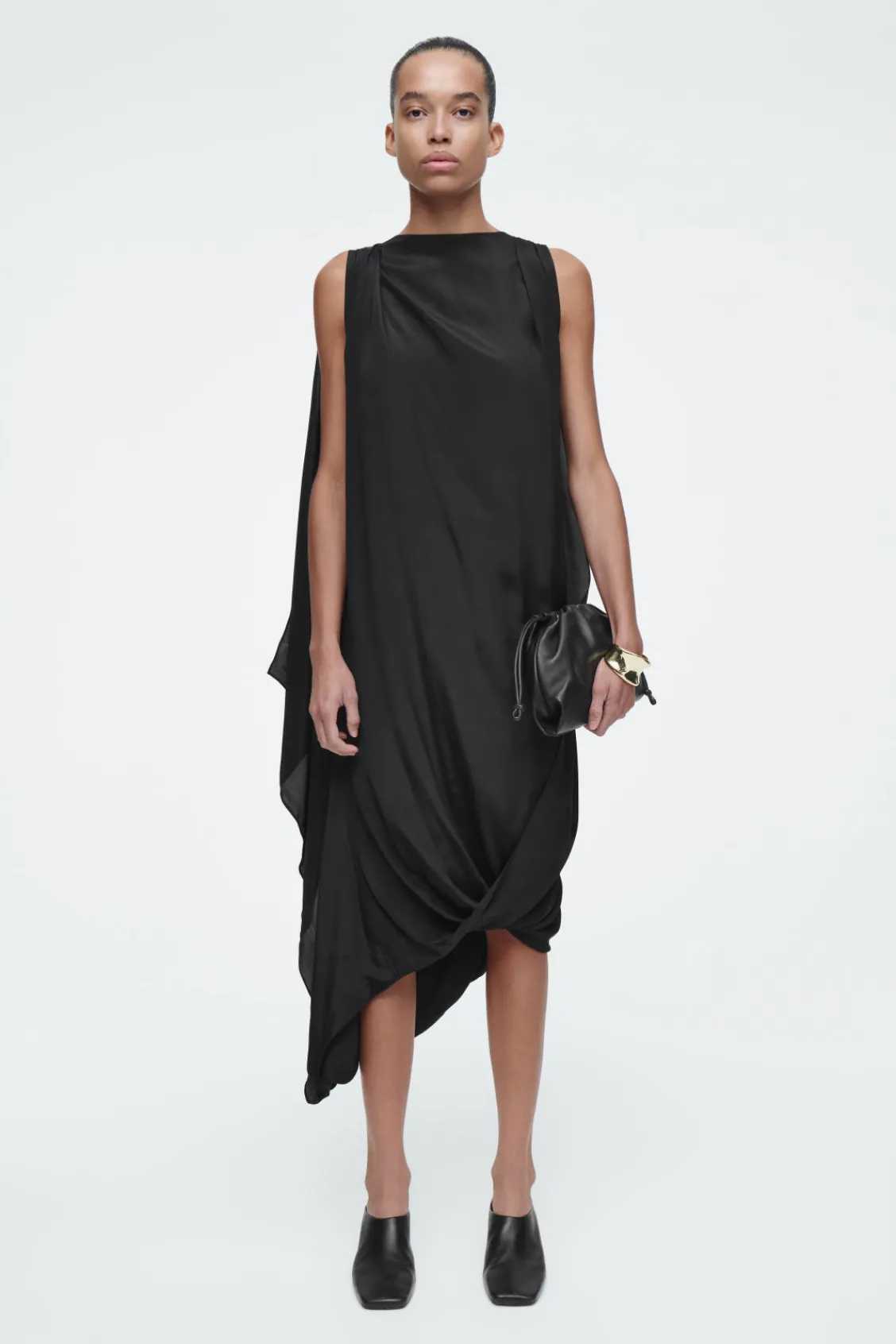 COS DRAPED BALLOON MIDI DRESS-Women Dresses & Jumpsuits