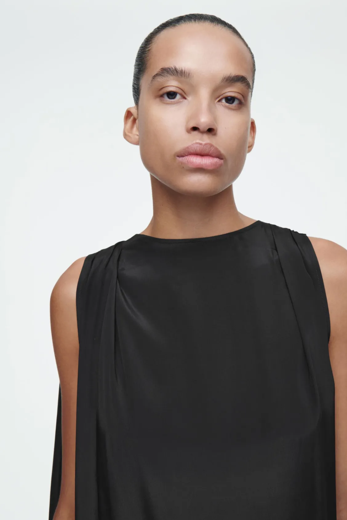 COS DRAPED BALLOON MIDI DRESS-Women Dresses & Jumpsuits