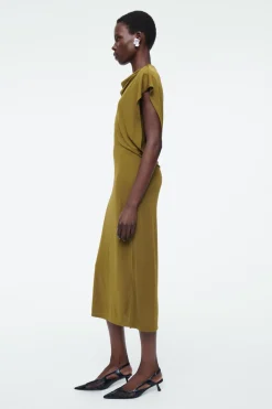 COS DRAPED COWL-NECK MIDI DRESS-Women Dresses & Jumpsuits