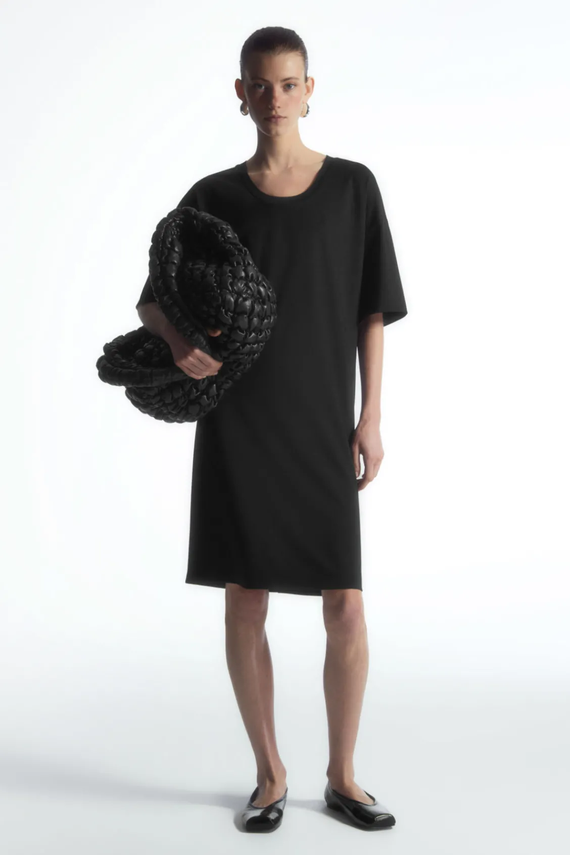 COS DRAPED MINI T-SHIRT DRESS-Women Dresses & Jumpsuits