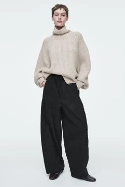 COS ELASTICATED BARREL-LEG PANTS-Women Pants