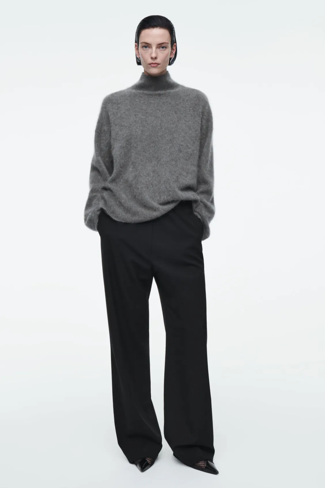 COS ELASTICATED TAILORED WOOL PANTS-Women Pants