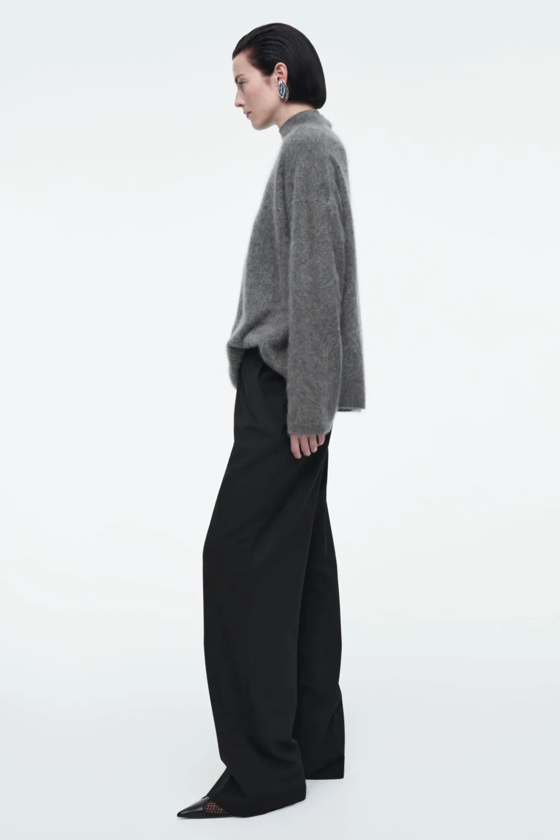 COS ELASTICATED TAILORED WOOL PANTS-Women Pants