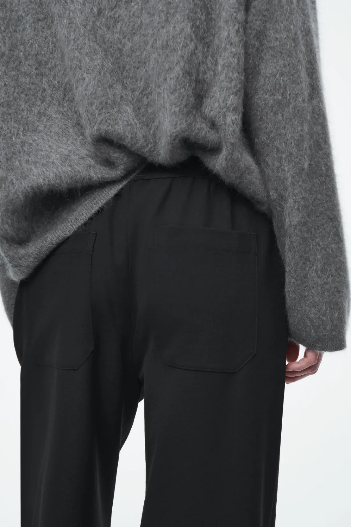 COS ELASTICATED TAILORED WOOL PANTS-Women Pants