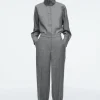 COS ELASTICATED WOOL-FLANNEL PANTS-Women Vests & Tailoring | Pants